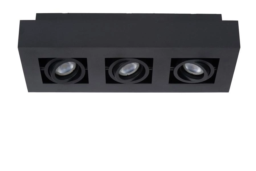 Lucide XIRAX - Deckenstrahler - LED Dim to warm - GU10 - 3x5W 2200K/3000K - Schwarz - ausgeschaltet